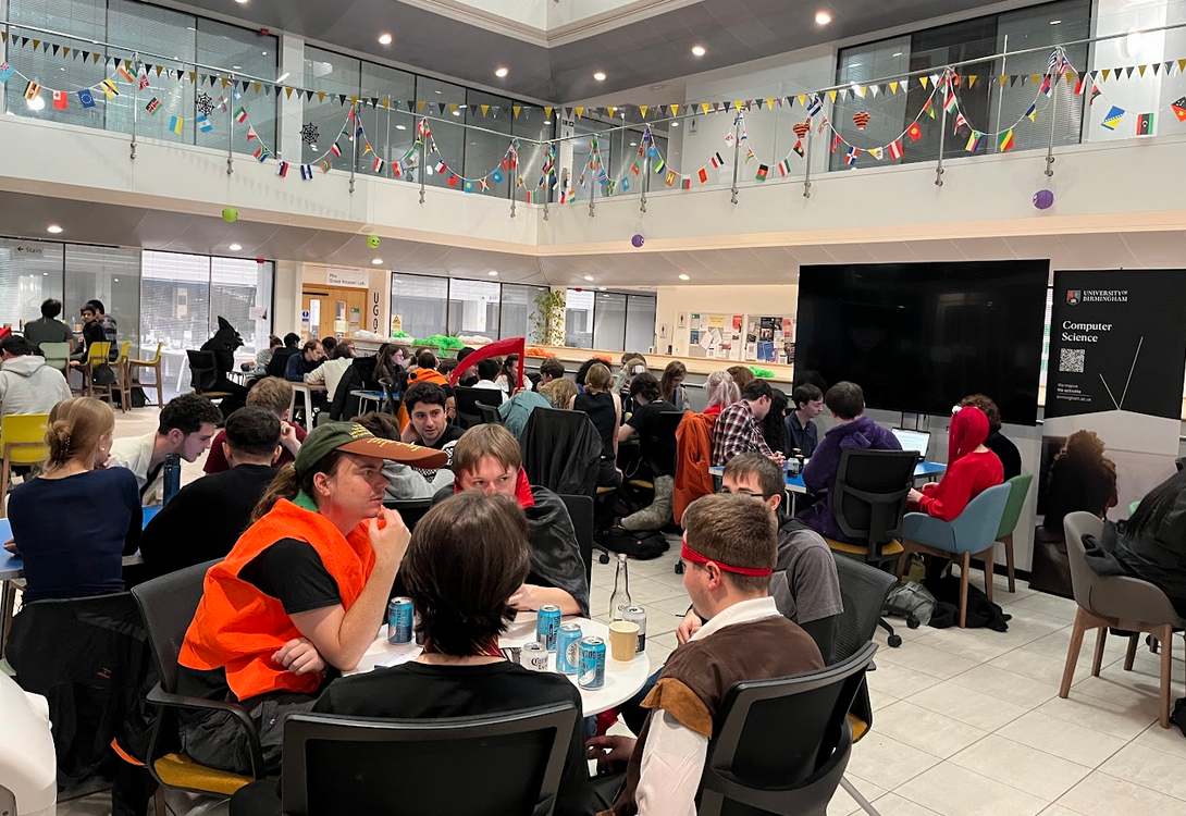 A picture of the Halloween Quiz inside of the Computer Science atrium.